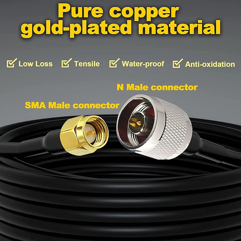 onelinkmore Low Loss RG58 N Male to SMA Male Antenna 75FT RF Coaxial Cable and Two-Way Radio Applications Pure Copper 50 ohm Cable for 3G/4G/5G/LTE/ADS-B/Ham/GPS/WiFi/RF Radio to Antenna - Image 3